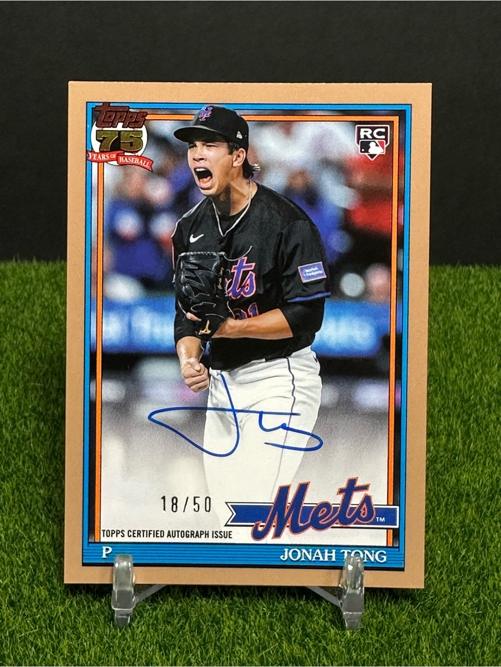 2026 Topps Series 2 1991 Autograph  /50 New York Mets (RC) Jonah Tong (Gold)